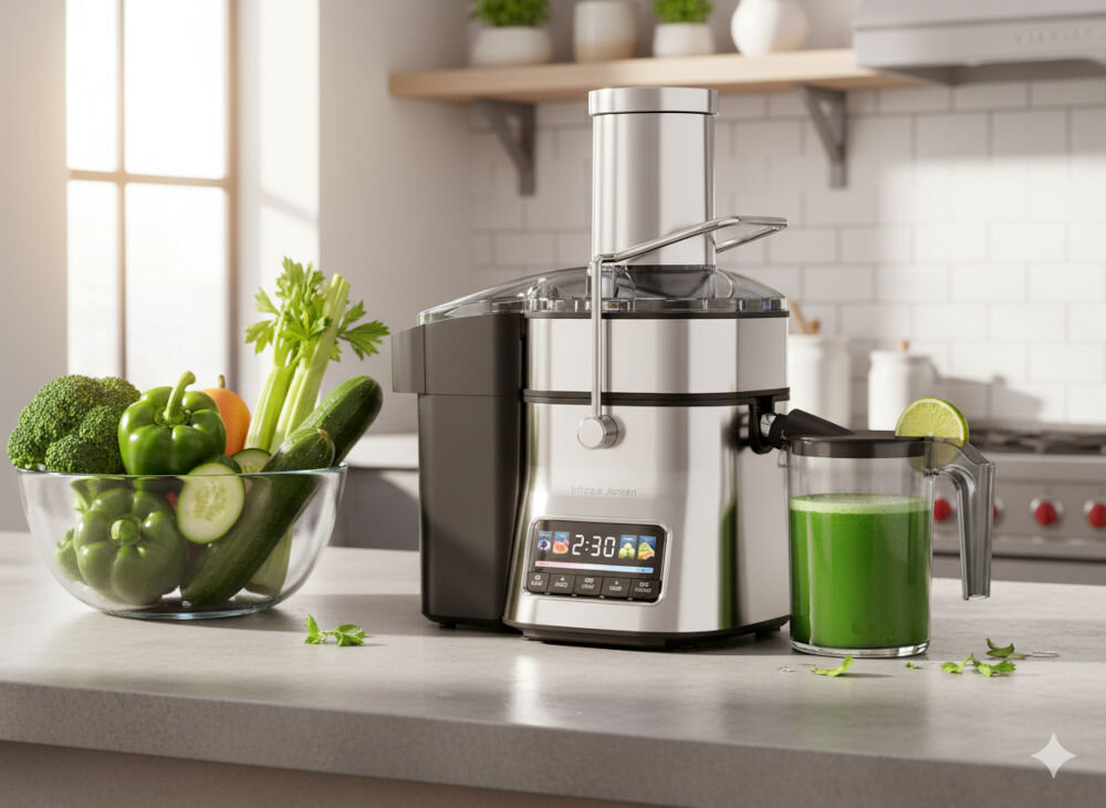 Sokowirówka GÖTZE & JENSEN JM800X stabilna obudowa z zabezpieczeniem przed przegrzaniem do bezpiecznego użytkowania