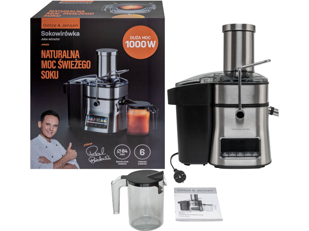 Sokowirówka GÖTZE & JENSEN JM800X stabilna obudowa z zabezpieczeniem przed przegrzaniem do bezpiecznego użytkowania