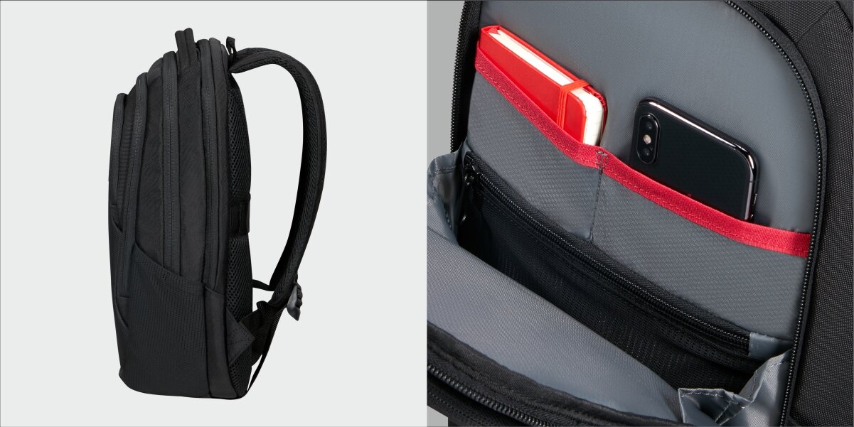 SAMSONITE Guardit 3.0 układ przegródek i kieszeni Przednia kieszeń zamek błyskawiczny telefonu, kluczy czy portfela