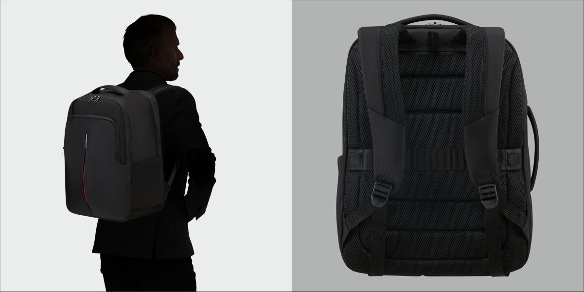 SAMSONITE Guardit kilka godzin w podróży codziennie do pracy Wyściełane, regulowane szelki oddychający panel tylny z siatką 3D