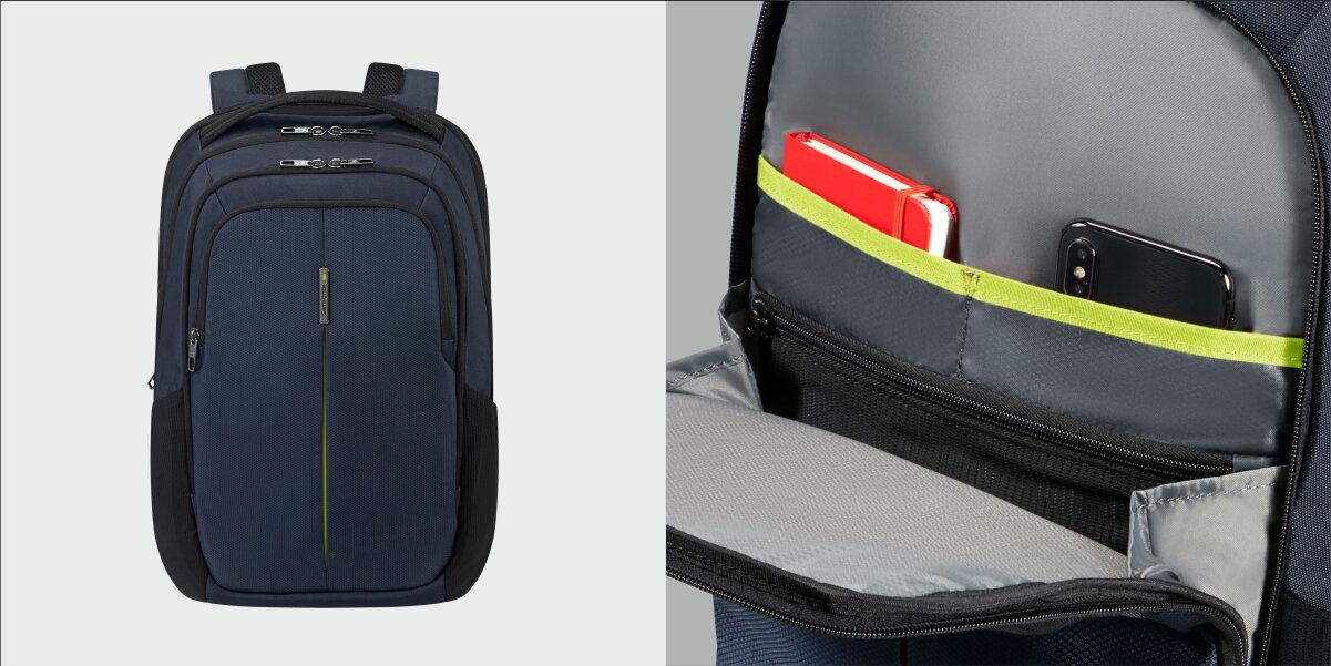 SAMSONITE Guardit 3.0 układ przegródek i kieszeni Przednia kieszeń zamek błyskawiczny telefonu, kluczy czy portfela