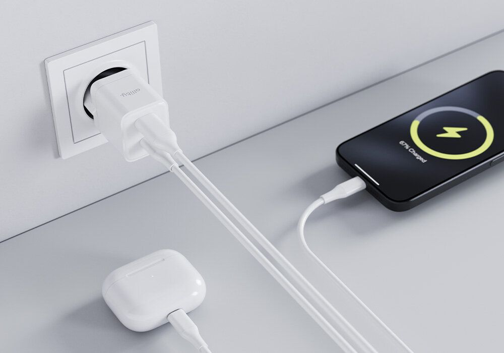 Ładowarka sieciowa ALLITY ATC-01 USB-C USB-A szybkiego ładowania Quick Charge (QC) i Power Delivery (PD) smartfon, tablet