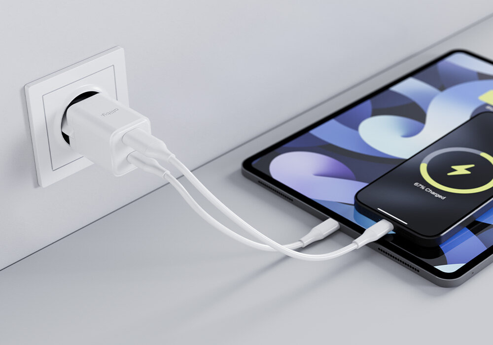 Ładowarka sieciowa ALLITY ATC-01 USB-C USB-A szybkiego ładowania Quick Charge (QC) i Power Delivery (PD) smartfon, tablet