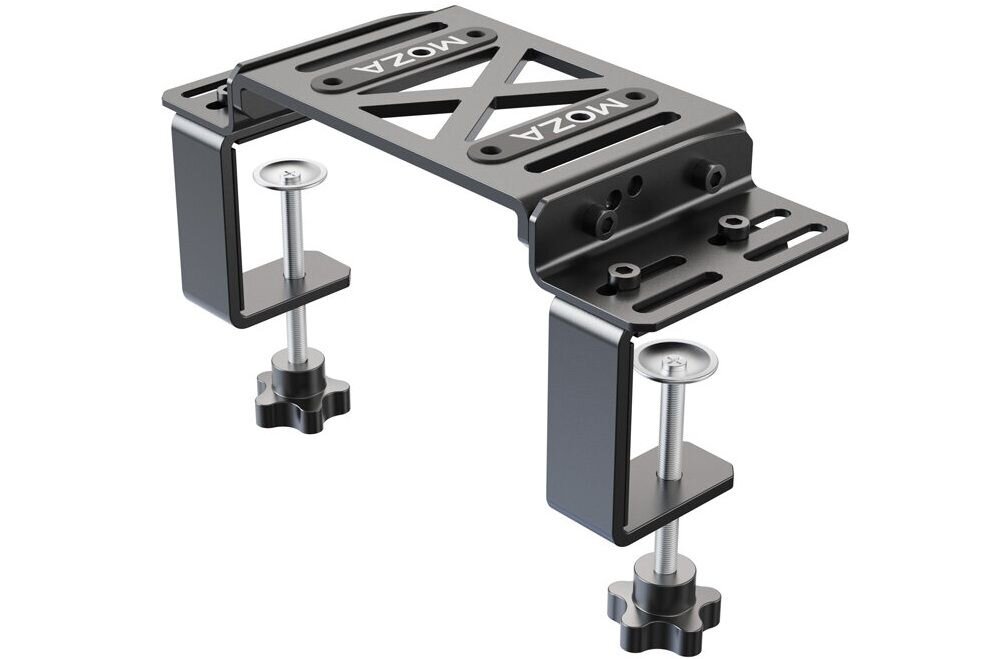 Uchwyt MOZA Racing RS12 prezentacja uchwytu na białym tle pod kątem kompatybilność bazy serie wykorzystanie potencjału silnika Direct Drive poprawne odbieranie sygnałów Force Feedback