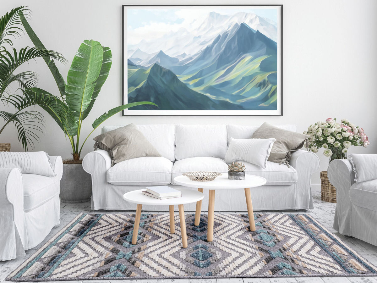 Dywan MULTIDECOR Nepal 120 x 180 cm Pasy Niebieski, niebieski, pasy, salon, relaks, dywan w pokoju gościnnym na ziemi