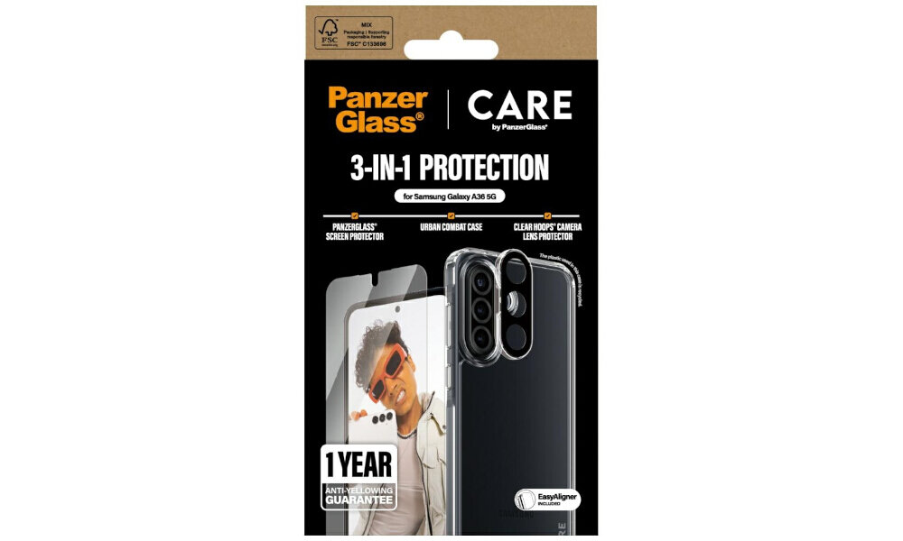 PanzerGlass CARE Urban Combat Case przezroczyste etui odporność na upadki ekologiczne tworzywo