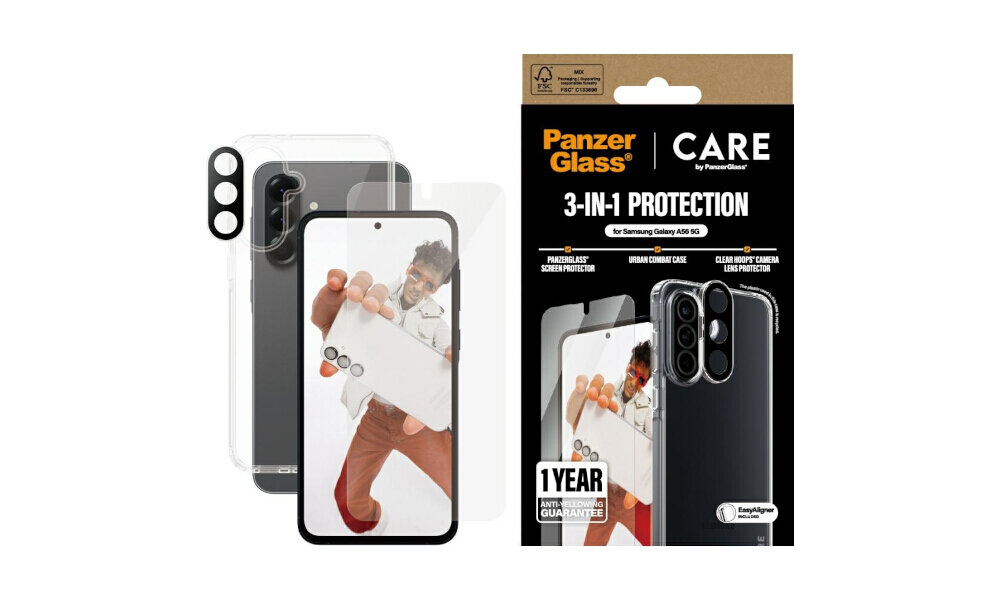 PanzerGlass 3w1 zestaw szkło hartowane etui osłona obiektywu