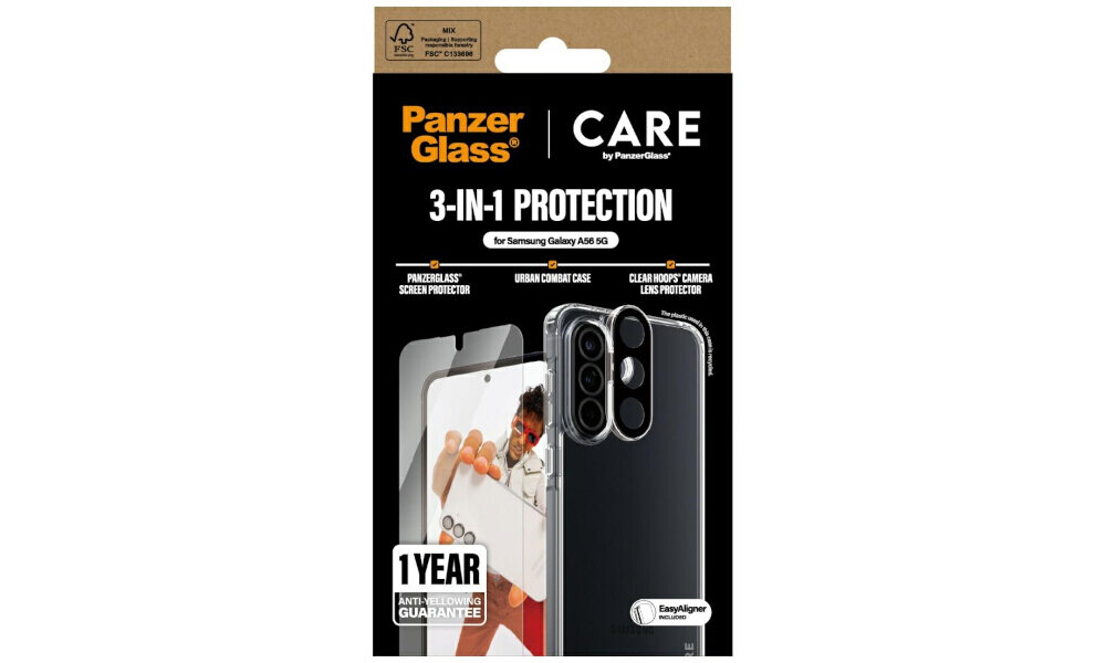 PanzerGlass CARE Urban Combat Case przezroczyste etui odporność na upadki ekologiczne tworzywo