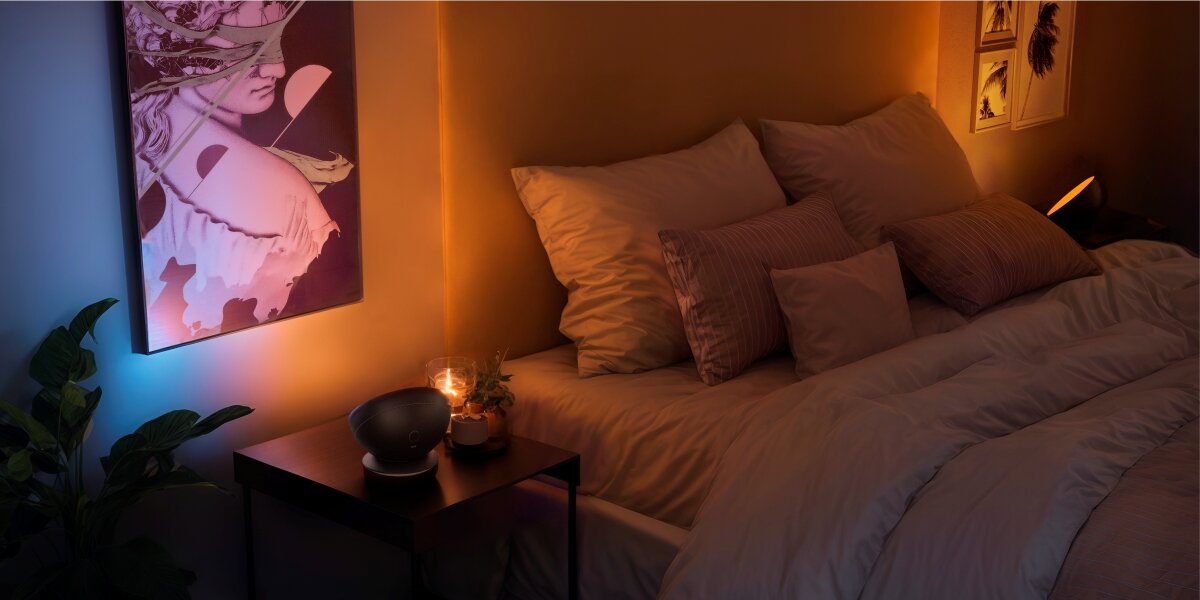 Lampa HAMA 176664 Wi-Fi Czarny, miliony, kolory, barwa, temperatura, pokój sypialniani w kolorach lampy