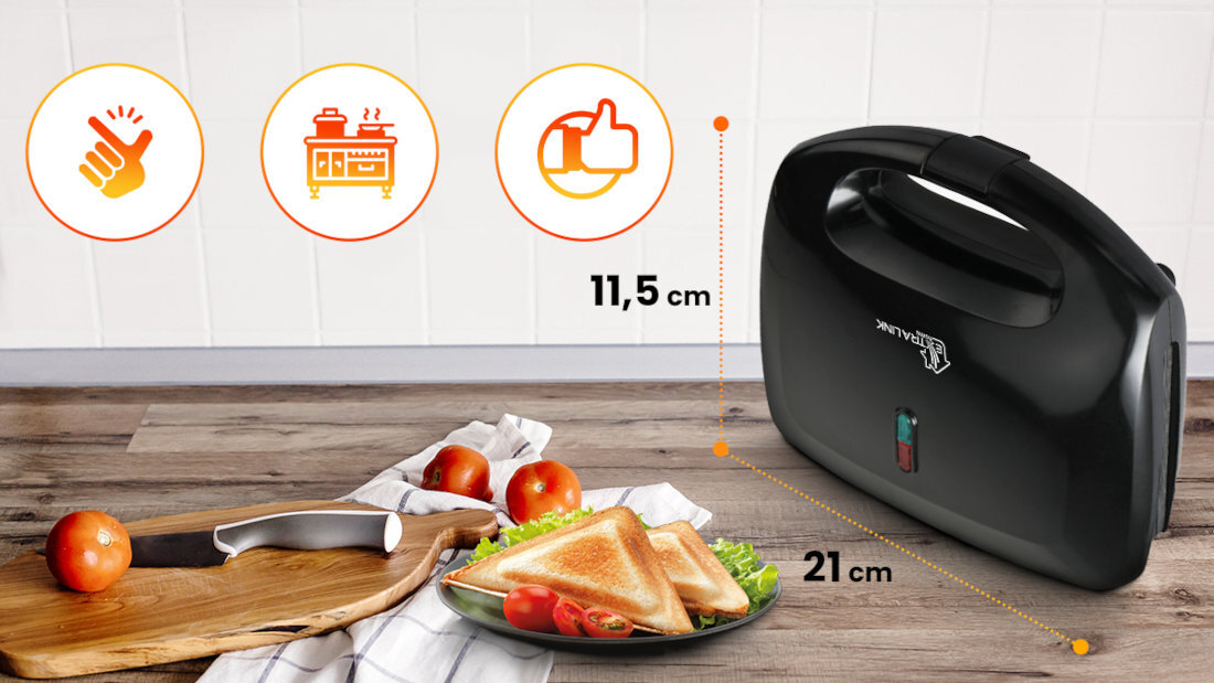 Opiekacz EXTRALINK SJ-22 Oszczędność miejsca Kompaktowa konstrukcja  przechowywanie w pozycji pionowej wymiary