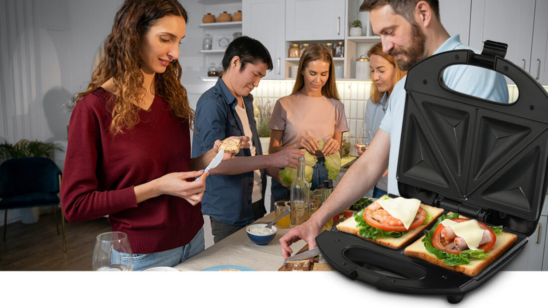 Opiekacz EXTRALINK SJ-2 waga łatwo przenieść lub schować   wygodne rozwiązanie porządek