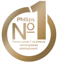Złoty znaczek - Philips No1 Marka numer 1 na świecie wśród golarek elektrycznych.