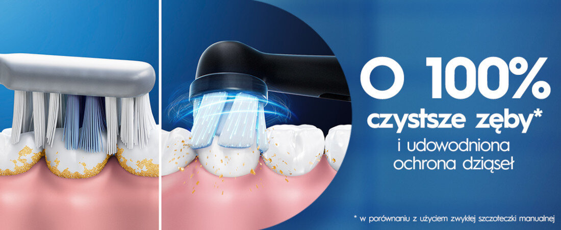 Szczoteczka magnetyczna ORAL-B IO 2 Czarny Bezwzględna dla bakterii efekt wysoka jakość wykonanie Technologia iO™ delikatne mikrowibracje z unikalną okrągłą końcówką uczucie profesjonalnego czyszczenia skutecznie usuwa płytkę bakteryjną