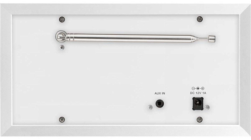 IMPERIAL Dabman 30 stacjonarne wymiary 225x125x130mm wstrząsoodporna obudowa, radio od tyłu na białym tle