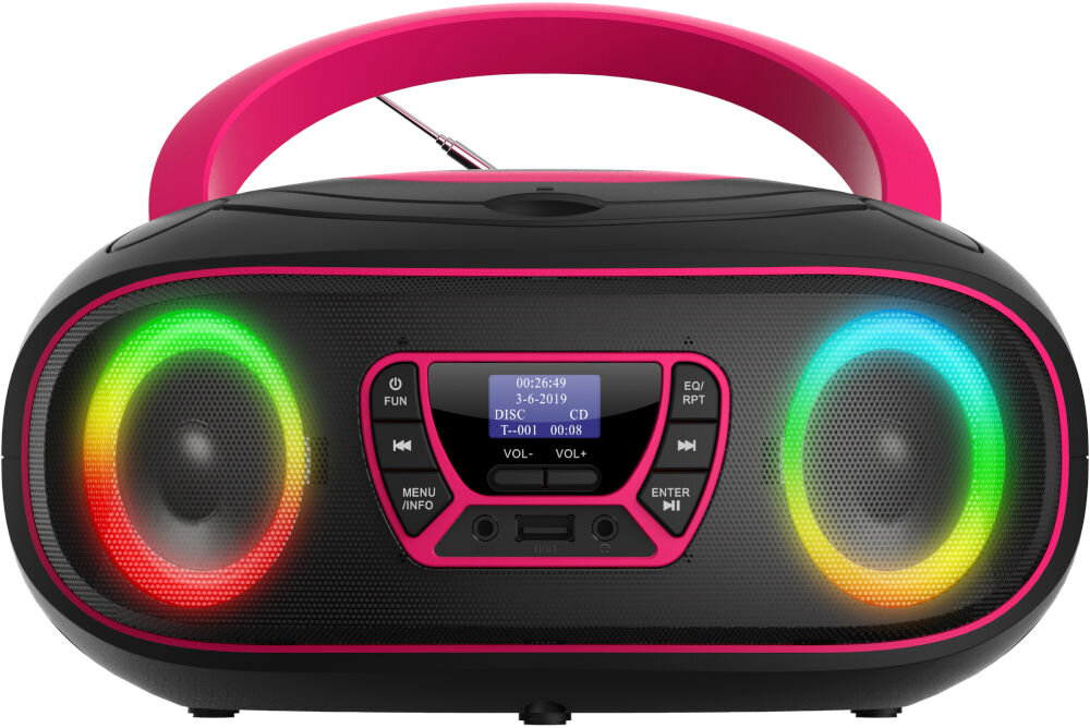 Radioodtwarzacz DENVER TDB-212BP radio DAB+ FM automatyczne strojenie antena teleskopowa, Radioodtwarzacz od frontu na białym tle