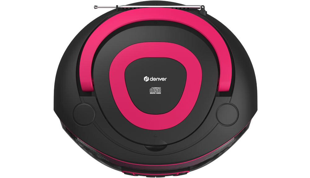 Radioodtwarzacz DENVER TDB-212BP stereo 2x1.8W zasilanie bateryjne sieciowe wyświetlacz LCD, Radioodtwarzacz od góry na białym tle