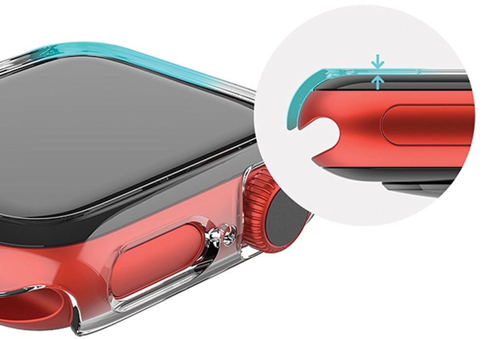 Etui ARAREE Nukin do Apple Watch 10 (42mm) Przezroczysty Etui nad zegarkiem grubość design komfort smukła konstrukcja o grubości zaledwie 1 mm oryginalny wygląd Apple Watch nie wpływa na wygodę noszenia precyzyjne wycięcia dostęp do wszystkich funkcji zegarka specjalnie zaprojektowany przycisk zasilania
