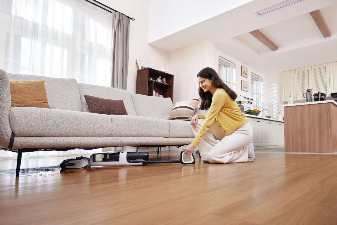Odkurzacz TINECO Floor One Switch S6 Stretch Plus Płaska konstrukcja konstrukcja 180° wysokość ukryty kurz powierzchnia