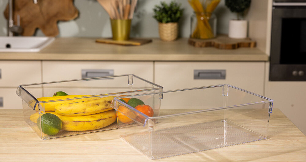 Organizer do lodówki EASYFORM Tall Mini blat kuchnia cytrusy banany lifestyle świeżość pojemnik do szafek kuchennych do lodówek na blat kuchenny utrzymanie porządku łatwy dostęp