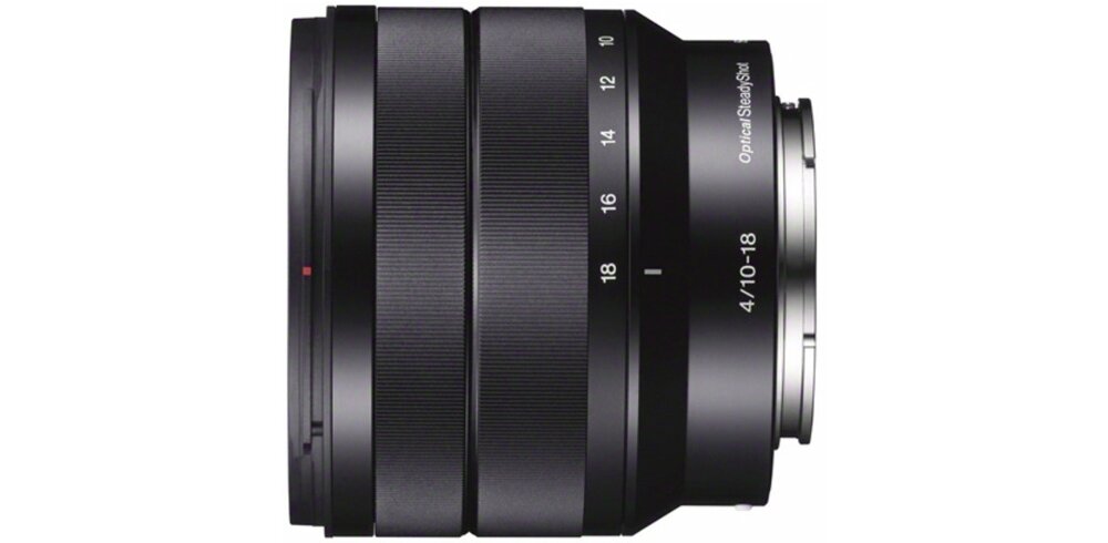 Obiektyw SONY E 10-18 mm f-4 OSS aparat zdjęcia ogniskowa stałka stałoogniskowy zoom szkła optyka soczewki montaż bagnet af ostrość regulacja pierścienie
