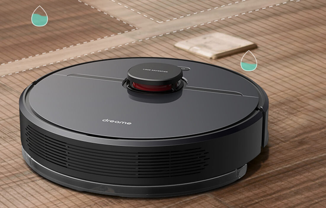 Robot sprzatajacy DREAME D9 Pro myje podlogi 3 dostepne poziomy wilgotnosci powierzchnia pojemnosc 0,57l