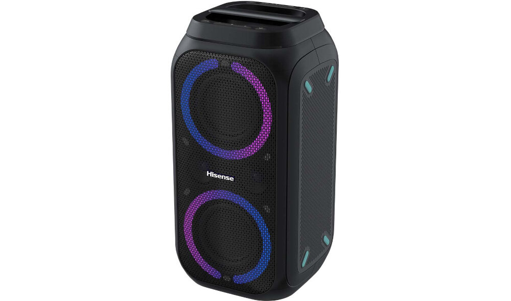 Power audio HISENSE HP160 - Energia na każdą imprezę, power audio po skosie na białym tle