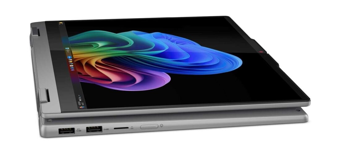 LENOVO IdeaPad 5 z ekranem ozdobionym kolorowym wzorem, dobry do pracy i rozrywki. - Dwa porty USB-A 3.2, dwa porty USB Type-C