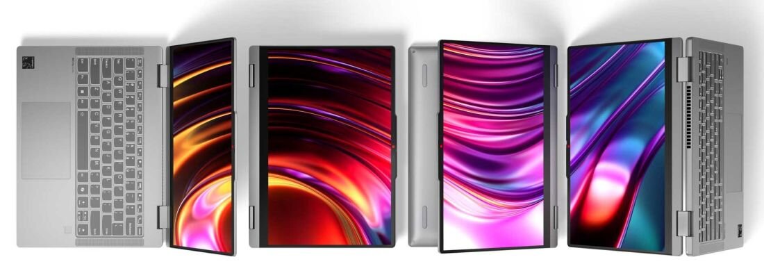 Laptop LENOVO IdeaPad 5 oferujący możliwość przełączania się między tradycyjnym laptopem a tabletem.  - Elastyczna konstrukcja 2-w-1