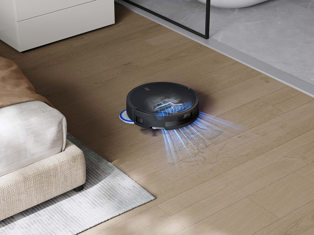 Робот-пилосос ECOVACS Deebot T50 Max Pro Omni Black із системою ZeroTangle 2.0 та потрійною V-подібною структурою, що запобігає заплутуванню щіток