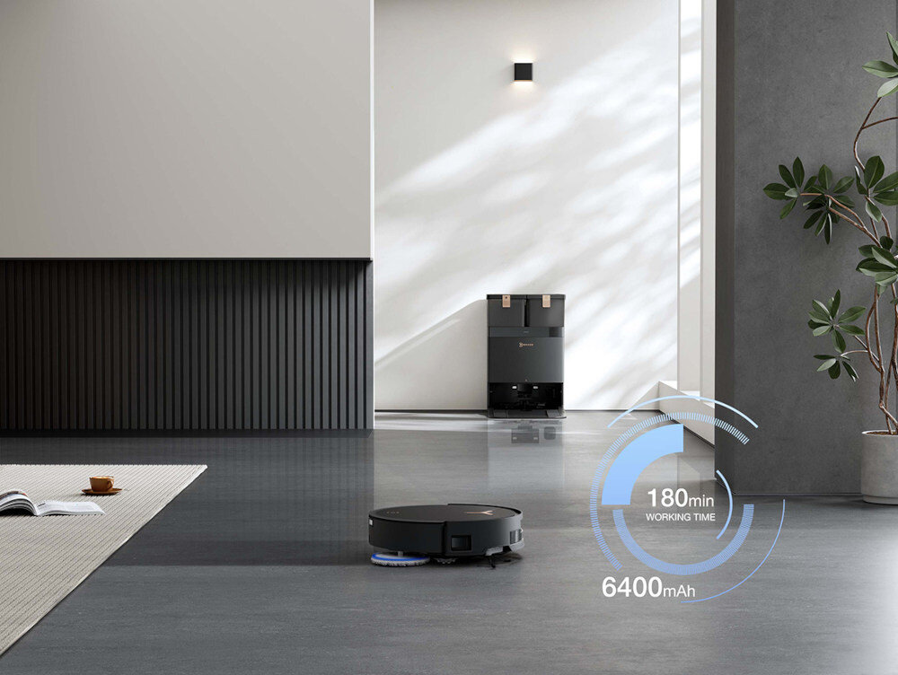 ECOVACS Deebot T50 Max Pro Omni Black Робот-пилосос Ефективна зарядка Понад 1000 годин зарядки Низькі експлуатаційні витрати