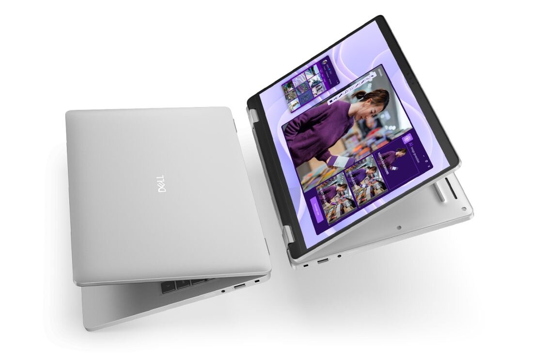 Laptop DELL 14 Plus 2in1, elegancki laptop z ekranem dotykowym, łączący funkcje laptopa i tabletu.  - zawias 360° 