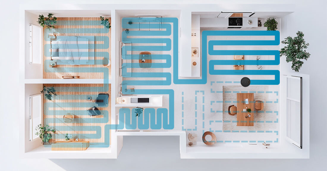 Robot sprzątający CECOTEC Conga 13090 Spin Revolution nawigacja 3D system nawigacji laserowej skanuje każde pomieszczenie i tworzy precyzyjne mapy 3D trasa sprzatanie dokładność efektywność sprzątania