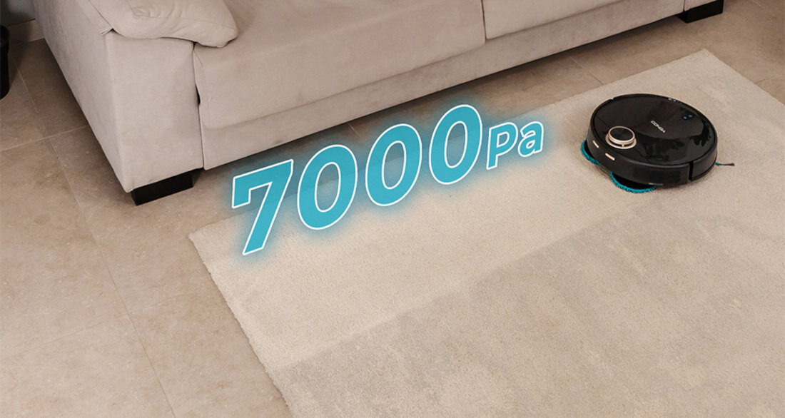 Robot sprzątający CECOTEC Conga 13090 Spin Revolution Skuteczne odkurzanie powierzchnia moc ssania usuwanie zabrudzeń, sierści i kurzu twarde podłogi dywany