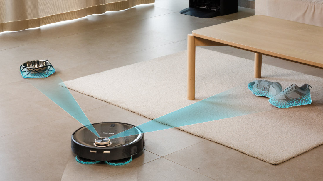 Robot sprzątający CECOTEC Conga 13090 Spin Revolution Pełne bezpieczeństwo pracy Czujniki laserowe, zbliżeniowe i upadku  przeszkody unikanie