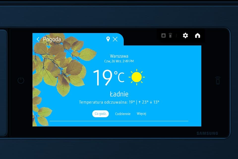 Prognoza pogody na ekranie urządzenia