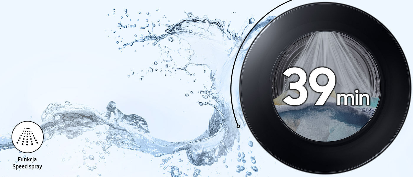 program super szybki 39 minut w pralko-suszarce Samsung WD90DG6G94BKU4