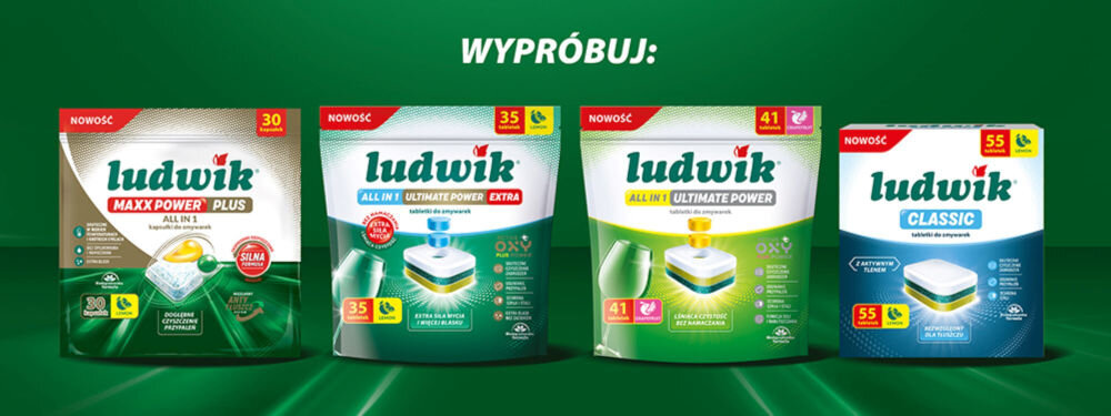 Kapsułki do zmywarek LUDWIK Maxx Power Plus produkty ludwik maxx power plus ludwik all in 1 ultimate power extra ludwik all in 1 ultimate power ludwik classic