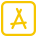 Mała ikona w kształcie kwadratu z żółtym obramowaniem i literą \'A\' w środku.