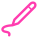Ikona przedstawia różową linię w kształcie pióra na przezroczystym tle.