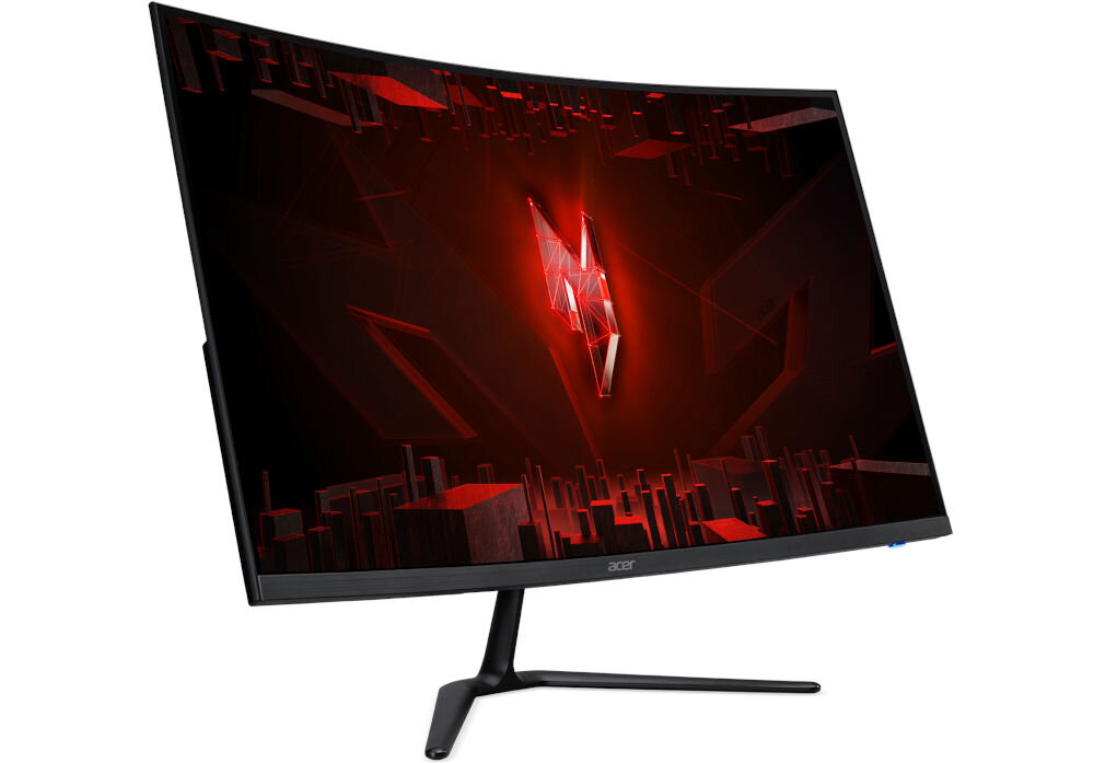 Monitor ACER Nitro ED320QRS3BIIPX 31.5 cala 1920x1080px 180Hz 1 ms [VRB] Curved prezentacja monitora od przodu na białym tle pod kątem wymiary komfort stabilność