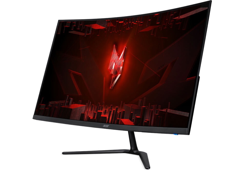 Monitor ACER Nitro ED320QRS3BIIPX 31.5 cala 1920x1080px 180Hz 1 ms [VRB] Curved prezentacja monitora na białym tle od przodu pod kątem HDR10 200 Hz 1 ms FreeSync Premium zastosowanie do gier grafiki pracy krzywizna 1500R komfort