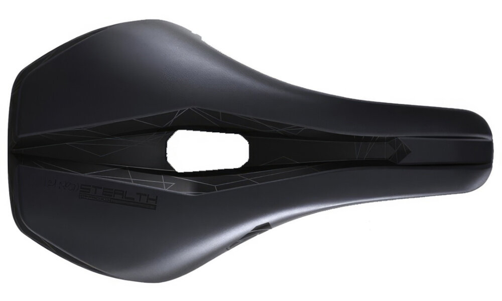 Siodełko PRO Stealth Offroad Performance Saddle PRSA0385 siodełko na białym tle widoczne z góry wyściółka z pianki EVA o podwójnej gęstości zwiększa amortyzację lepiej absorbuje drgania i chroni miednicę przed wstrząsami ergonomicznie ukształtowane boki stabilizują pozycję ciała komfort i lepsza kontrola