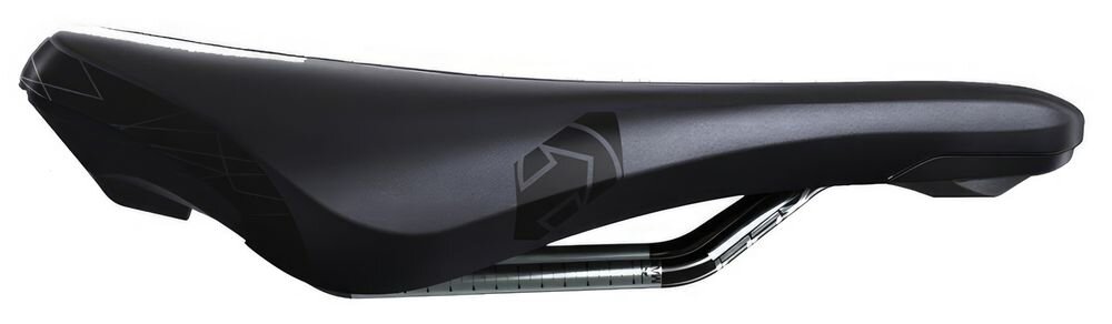Siodełko PRO Stealth Offroad Performance Saddle PRSA0385 siodełko na białym tle widoczne z boku podstawa wzmocniona karbonem pręty ze stali nierdzewnej Inox stabilność i wytrzymałość siodełko zachowuje kształt nie odkształca się pod ciężarem użytkowniczki