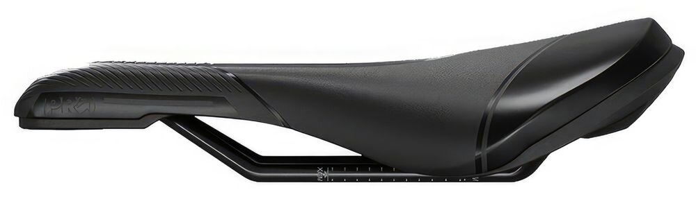 Siodełko PRO Sirin Performance PRSA0380 siodełko na białym tle widoczne z boku współpracuje z mocowaniami akcesoriów PRO łatwo zamocować torbę, lampkę czy licznik rowerowy szybkie dopasowanie wyposażenia do potrzeb