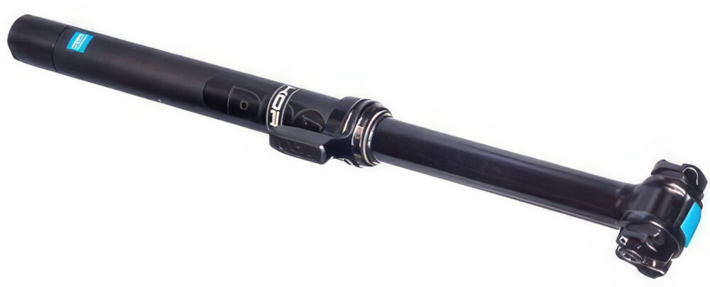 Sztyca PRO Koryak 150 3 PRSP0274 34,9-467 mm Czarny sztyca na białym tle widoczna pod skosem wewnętrzne prowadzenie linki zmniejsza ryzyko zahaczenia o gałęzie lub elementy ubioru mechanizm jest lepiej chroniony przed zabrudzeniami ogranicza tarcie poprawia płynność działania regulacji