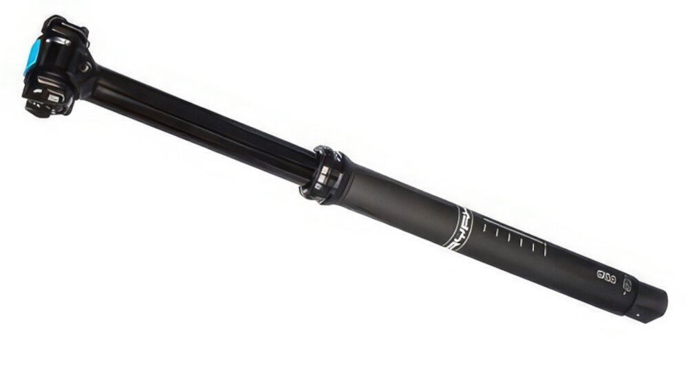 Sztyca PRO Koryak 170 3 PRSP0275 34.9-507 mm Czarny sztyca na białym tle widoczna pod skosem kontrola nad jazdą regulacja wysokości wygoda komfort