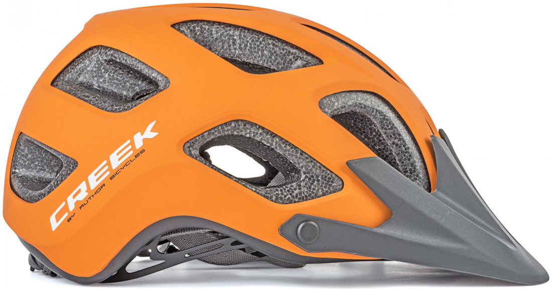 Kask rowerowy AUTHOR Creek Pomarańczowy MTB MTB (rozmiar L) Pewna ochrona Technologia Hard Shell  ABS z wyściółką EPS skutecznie pochłania wstrząsy