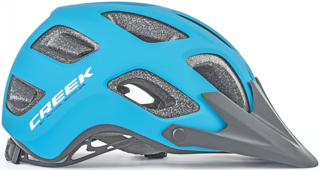 Kask rowerowy AUTHOR Creek Niebieski MTB (rozmiar M) Niska masa redukuje obciążenie szyi i karku Lekka konstrukcja waga