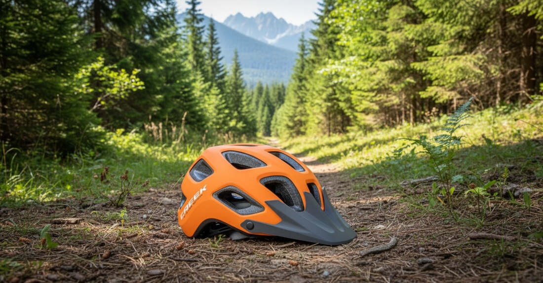 Kask rowerowy AUTHOR Creek Zielony MTB (rozmiar L) Pewna ochrona Technologia Hard Shell  ABS z wyściółką EPS skutecznie pochłania wstrząsy