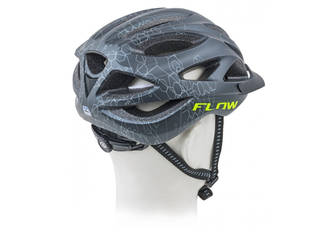 Kask rowerowy AUTHOR Flow X9  Niebiesko-żółty mat (rozmiar M) Stabilne dopasowanie System regulacji DialFit  precyzja dopasowanie obwód zakres